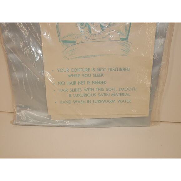VTG Protect A Set Acetate Satin Pillow Case Baby Blue - Picture 3 of 6